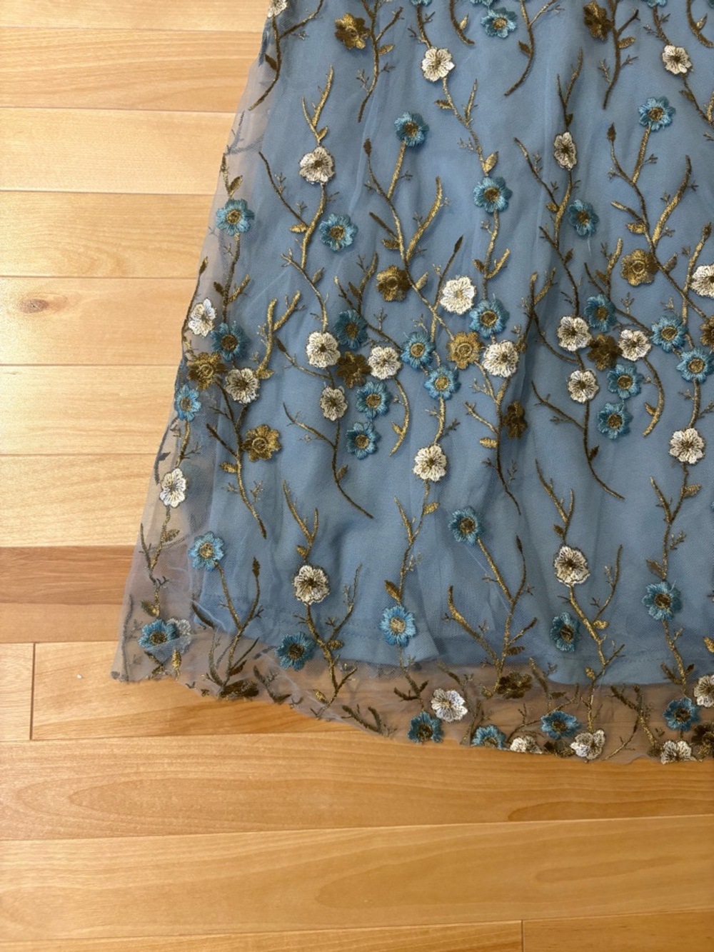 NWT BALTIC BORN DRESS - Embroidered Blue Floral Midi Dress - Picture 4 of 6